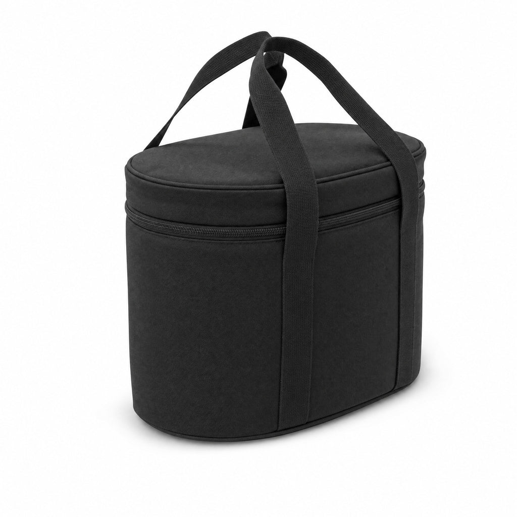 KHAVIYAR Caspian Cooler Bag rear three-quarter view showing the gusset depth and handles